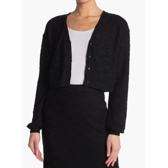 Walter Baker Size XS Black Melinda V-Neck Button Down Top Neutral Monochrome - Picture 1 of 12